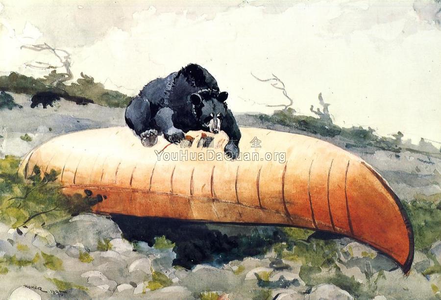 Bear and Canoe - 温斯洛·荷默
